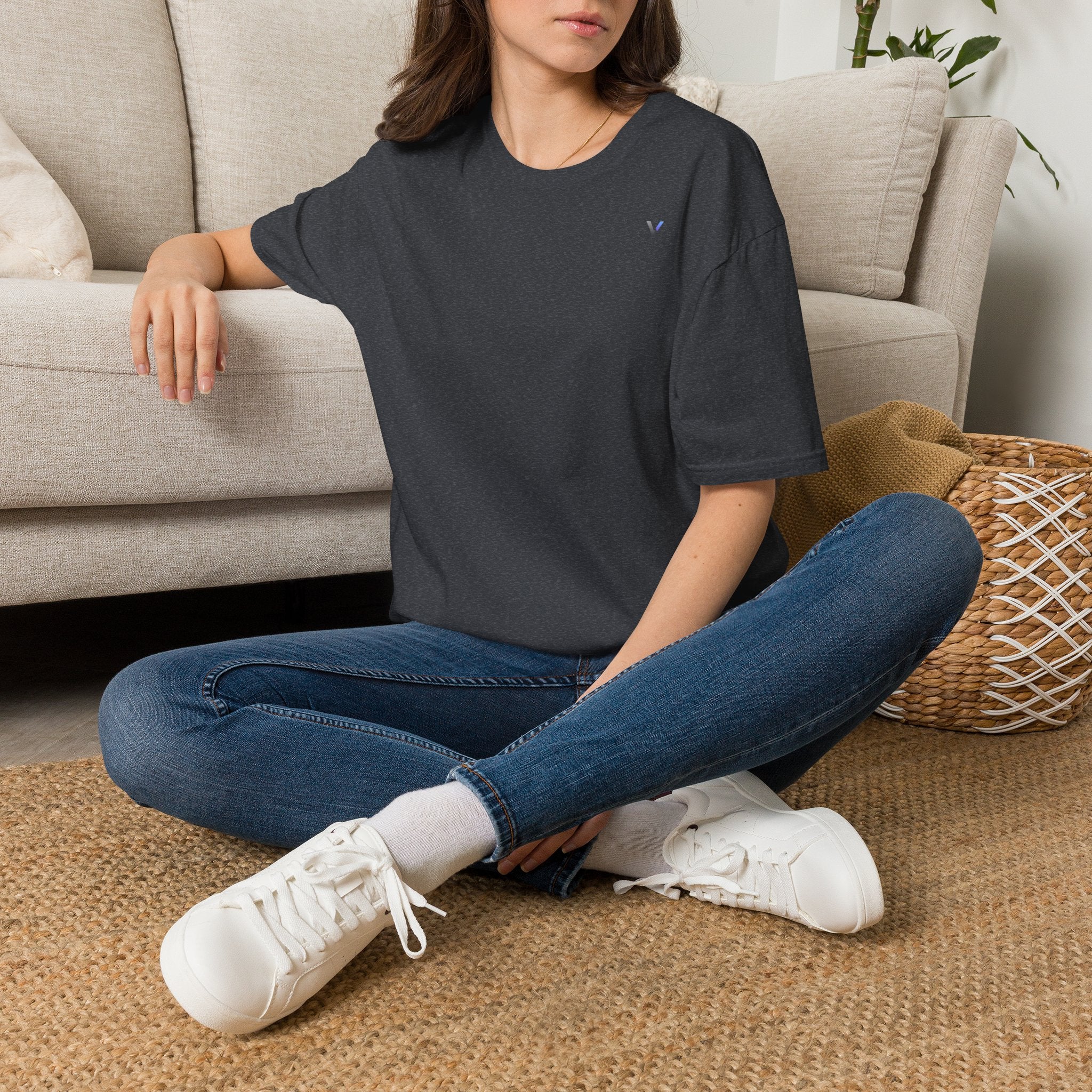 Minimal Tiny 'V' Tee – Casual Everyday White T-Shirt