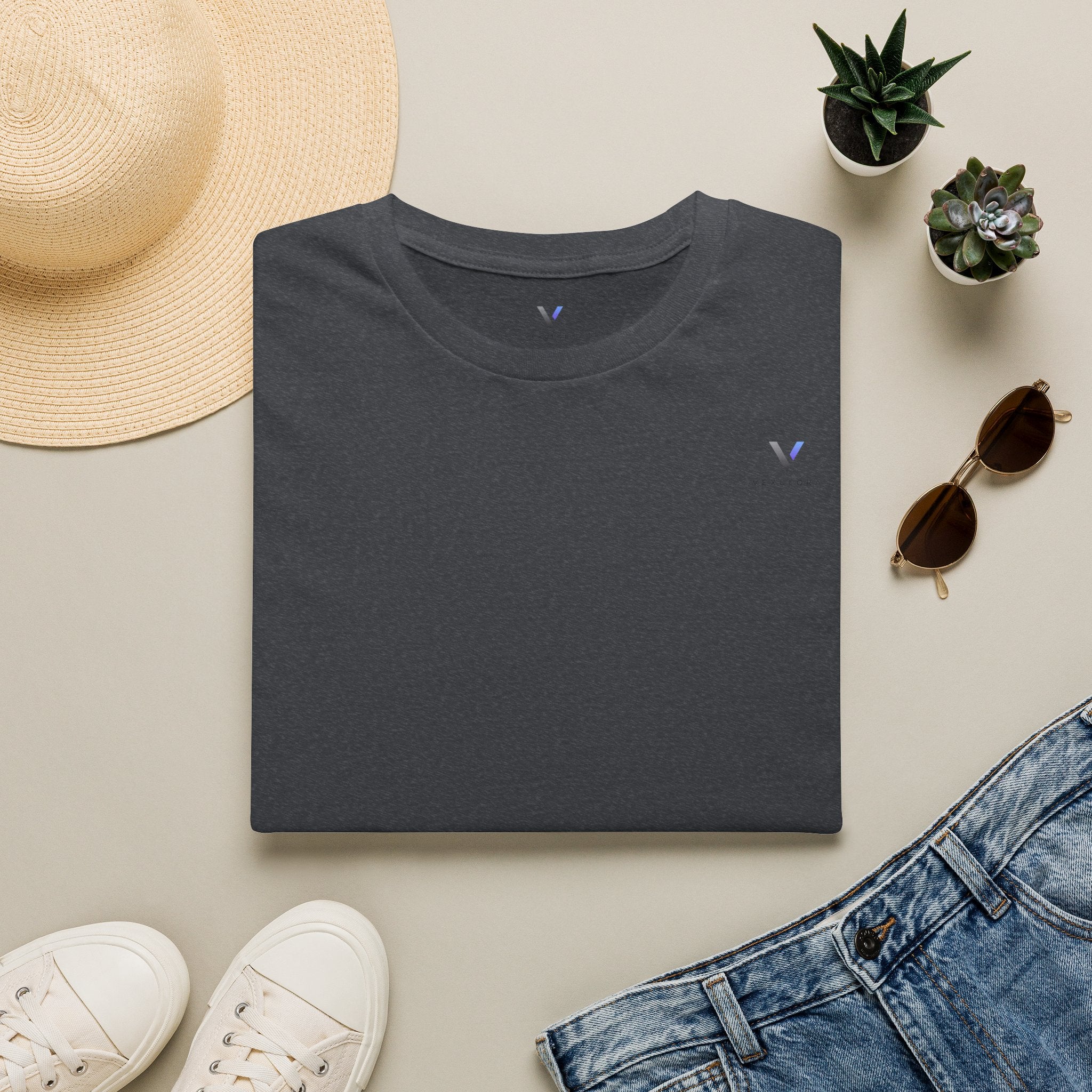 Minimal Tiny 'V' Tee – Casual Everyday White T-Shirt