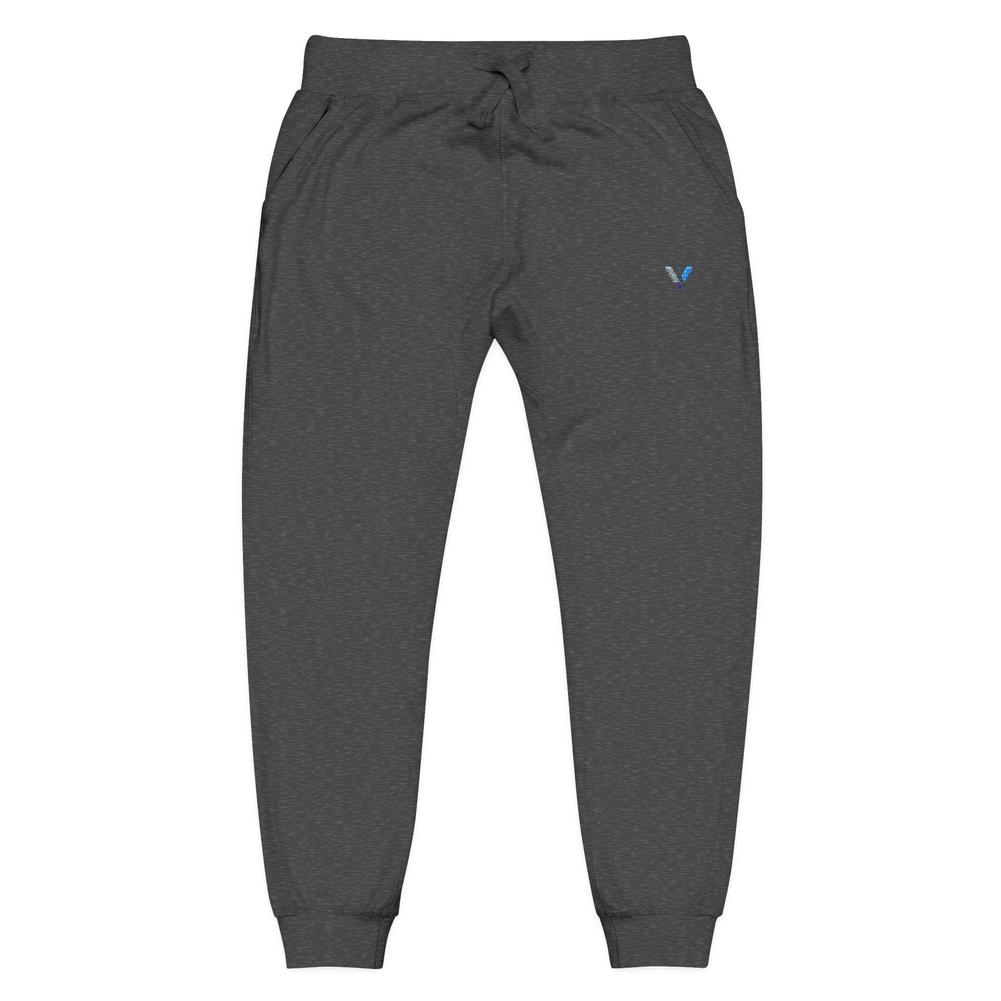 Embroidered Minimalist Fleece Sweatpants — Small Color Accent Joggers