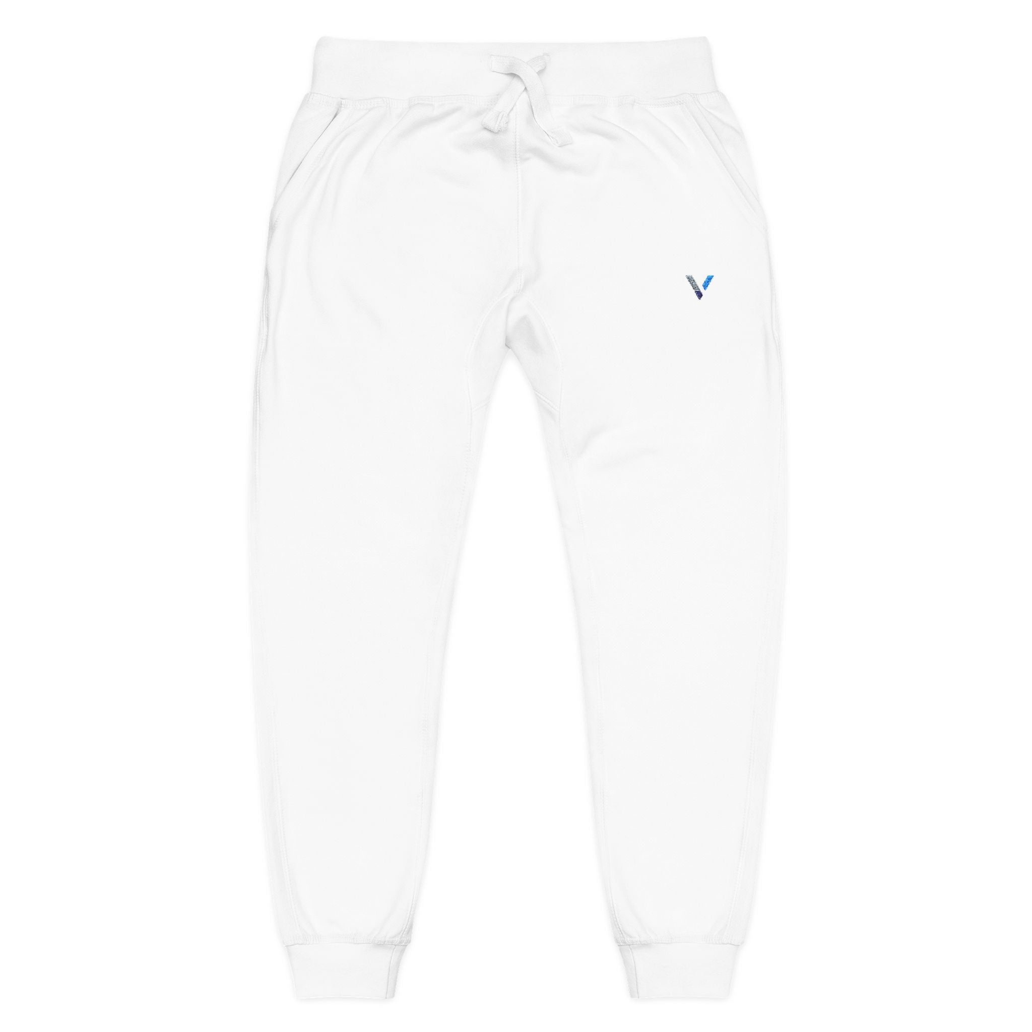 Embroidered Minimalist Fleece Sweatpants — Small Color Accent Joggers