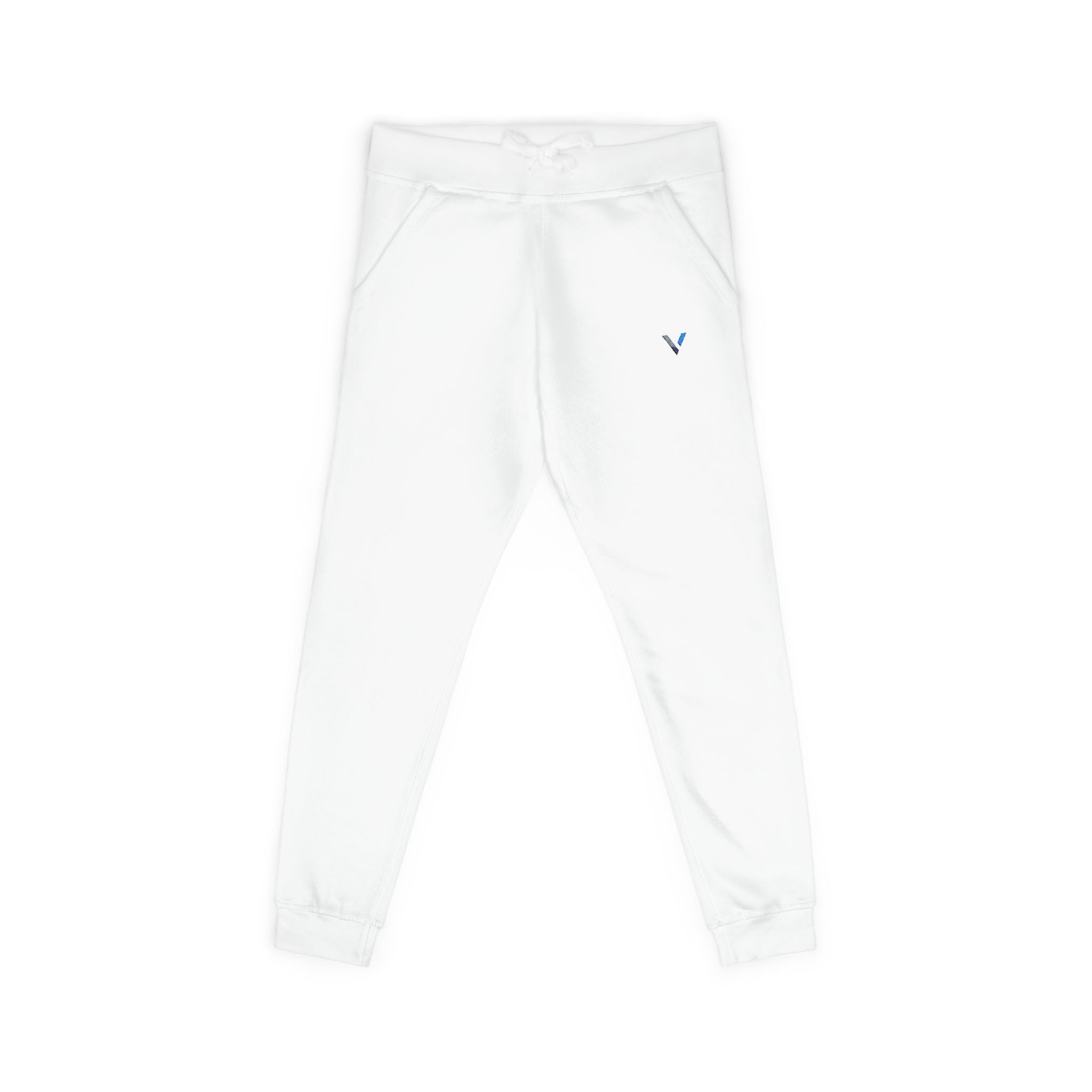 Embroidered Minimalist Fleece Sweatpants — Small Color Accent Joggers
