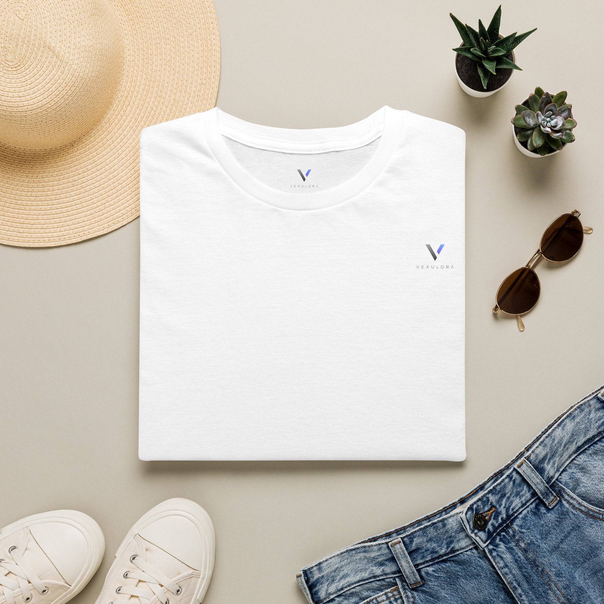 Minimal Tiny 'V' Tee – Casual Everyday White T-Shirt