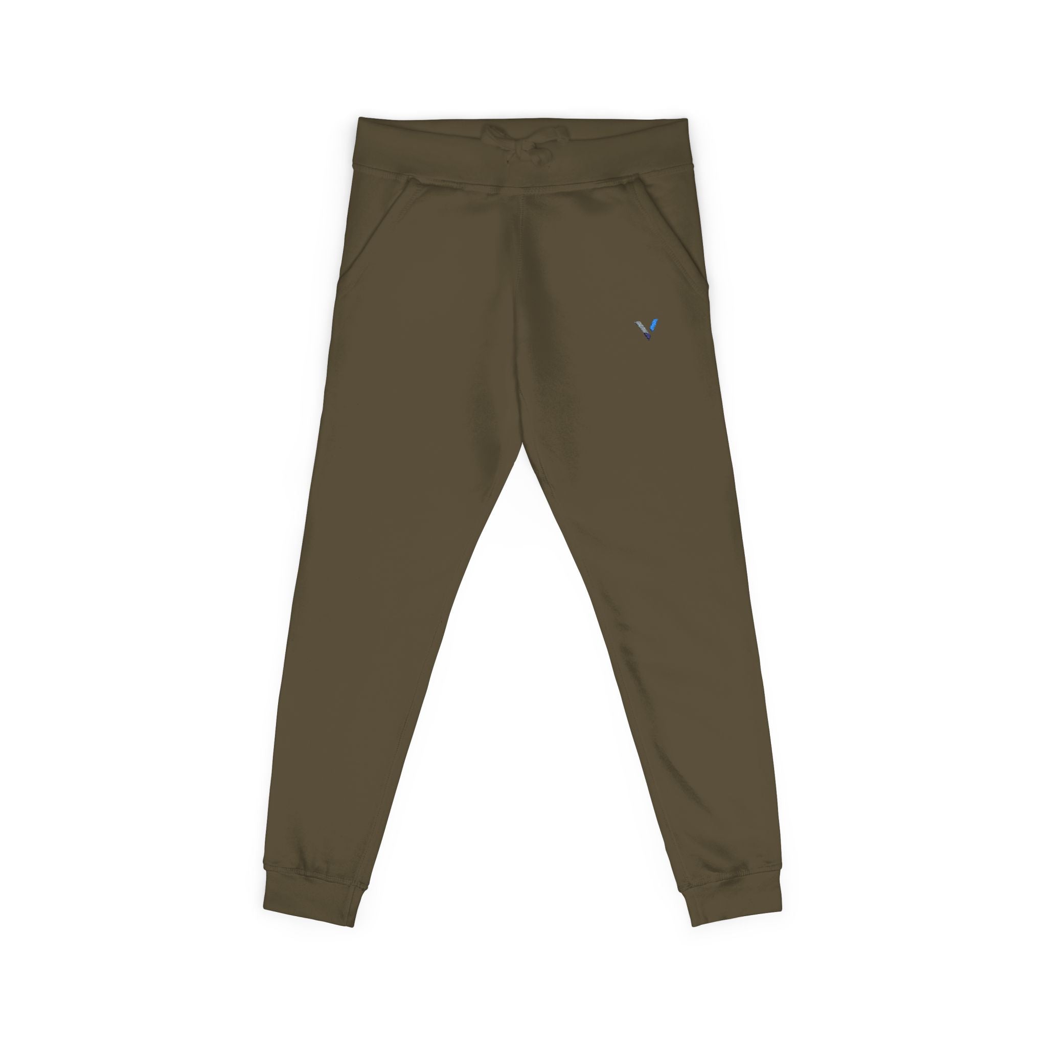 Embroidered Minimalist Fleece Sweatpants — Small Color Accent Joggers