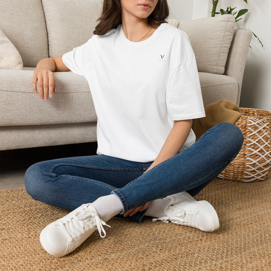 Minimal Tiny 'V' Tee – Casual Everyday White T-Shirt