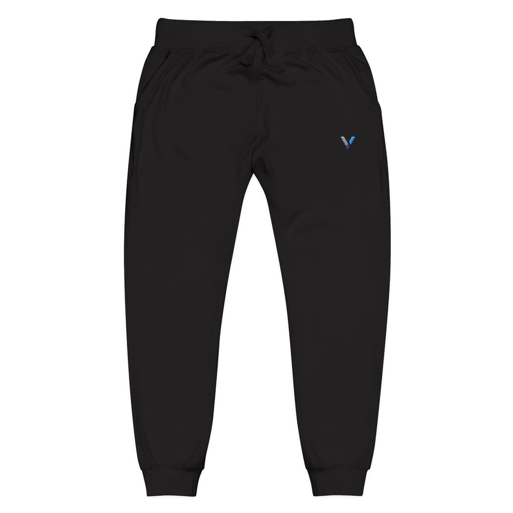 Embroidered Minimalist Fleece Sweatpants — Small Color Accent Joggers