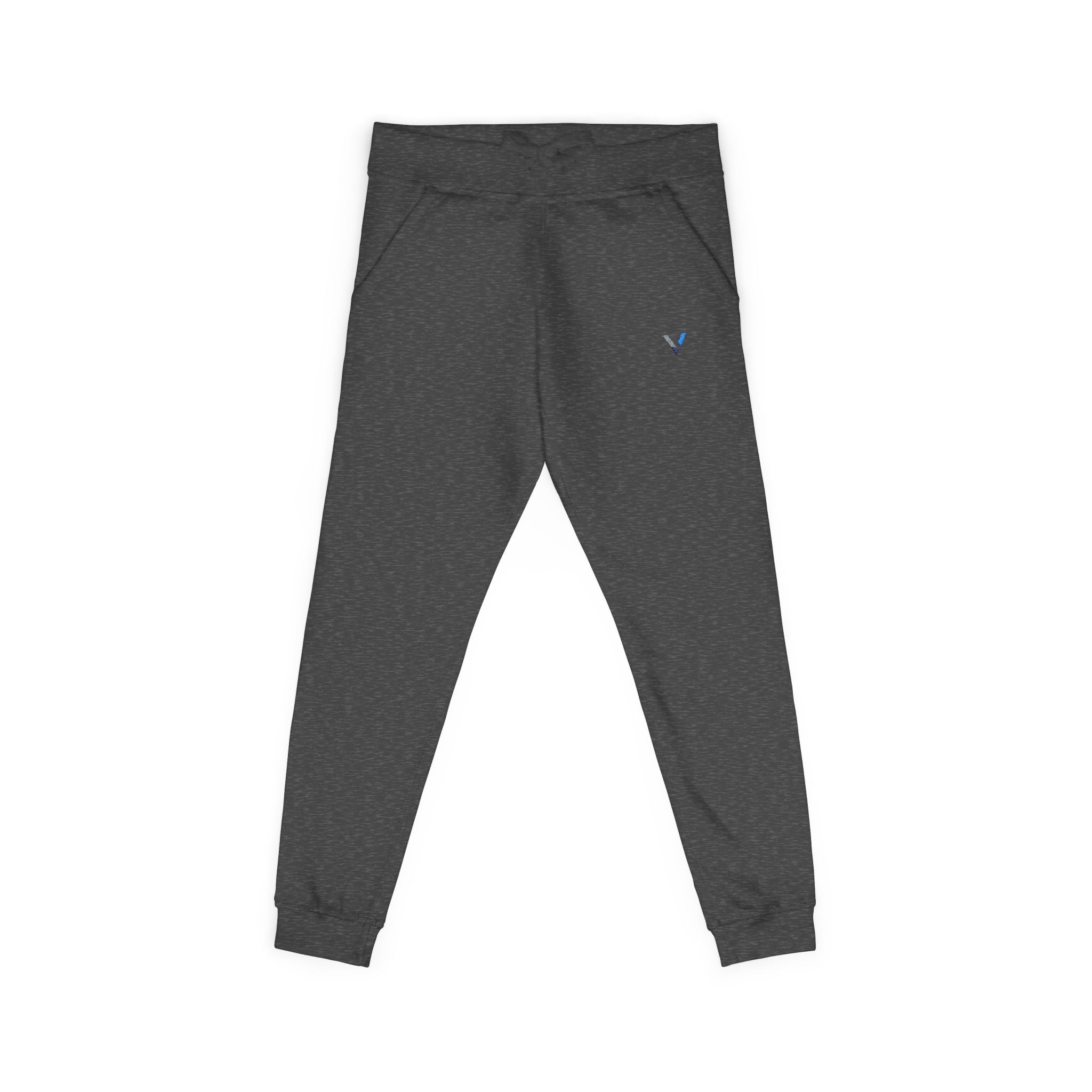 Embroidered Minimalist Fleece Sweatpants — Small Color Accent Joggers