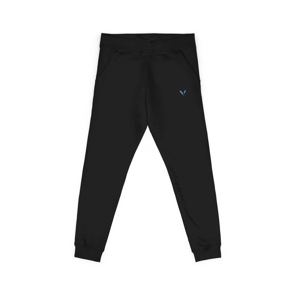 Embroidered Minimalist Fleece Sweatpants — Small Color Accent Joggers