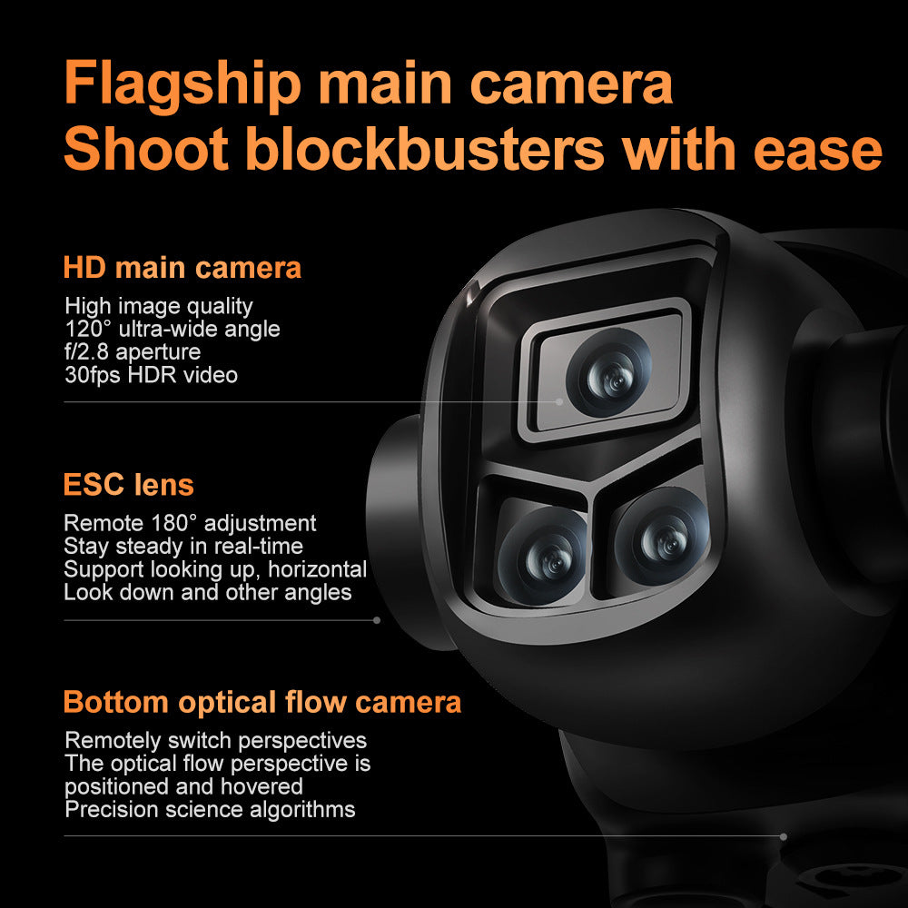 Drone with Triple Cameras, Screen, Optical Flow Positioning, 8K HD Aerial Photography, Obstacle Avoidance Flying Device