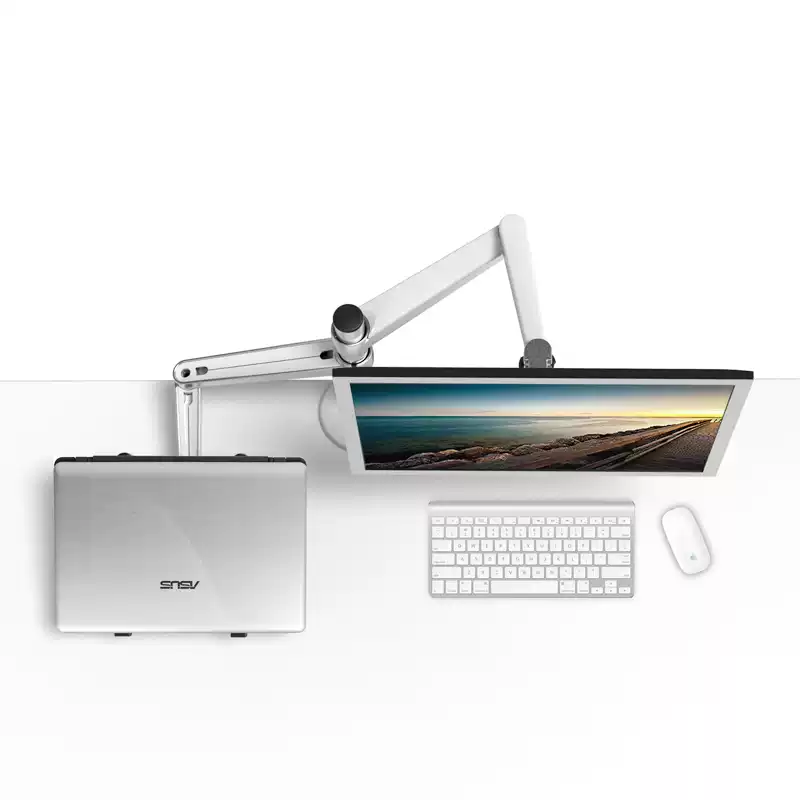 Monitor stand arm, laptop stand, double section arm, desktop computer display screen, aluminum alloy dual screen office