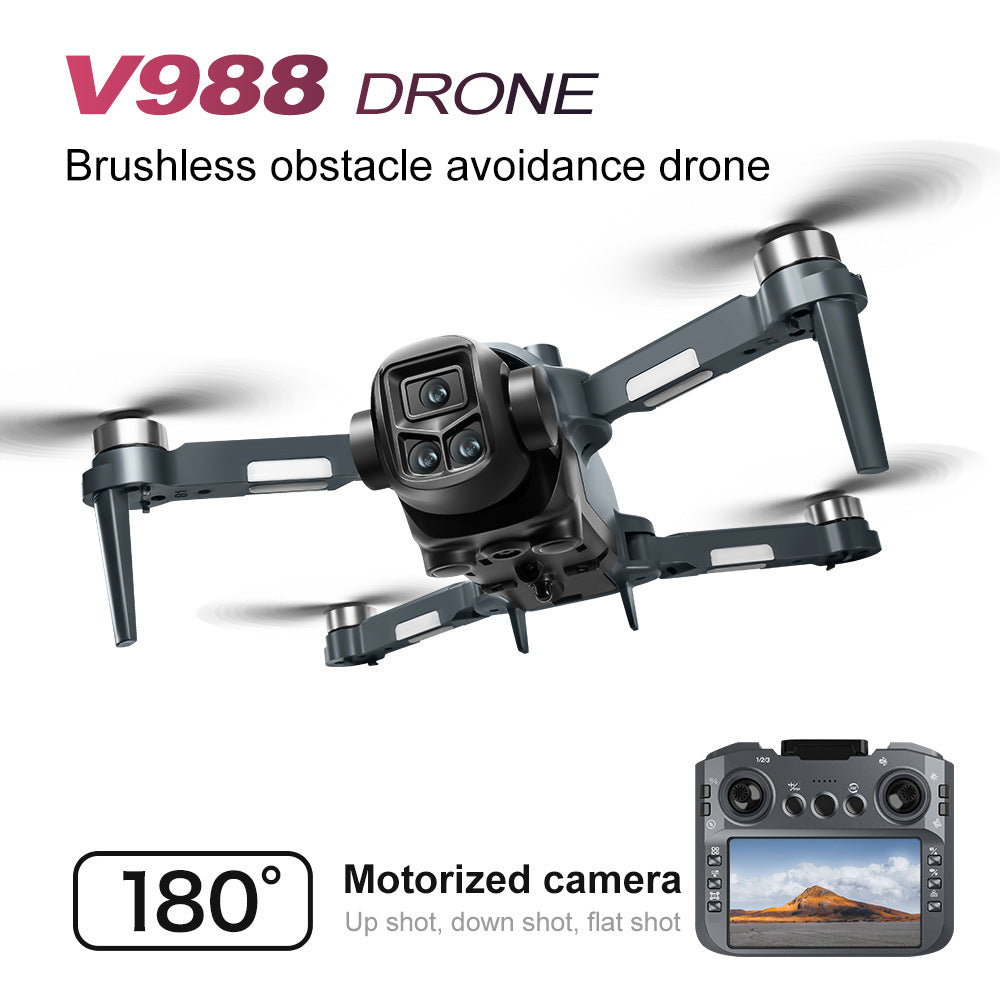 Drone with Triple Cameras, Screen, Optical Flow Positioning, 8K HD Aerial Photography, Obstacle Avoidance Flying Device